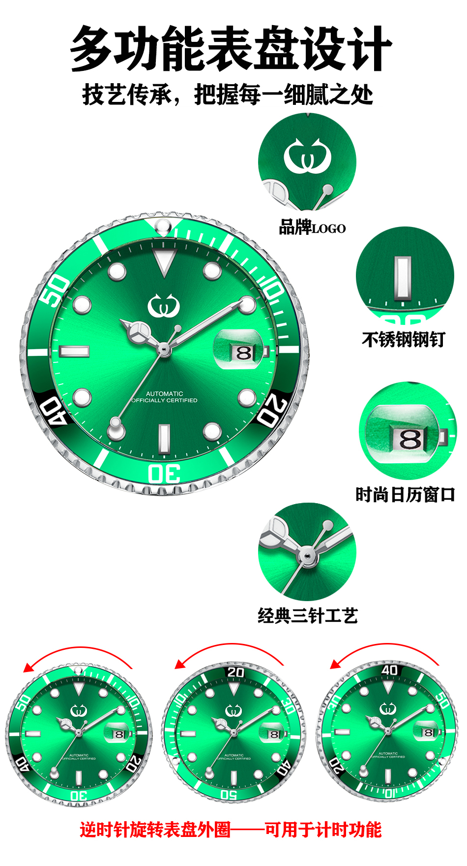穩(wěn)達(dá)時經(jīng)典商務(wù)機械手表批發(fā)供應(yīng)，源頭廠家一手貨源支持混批